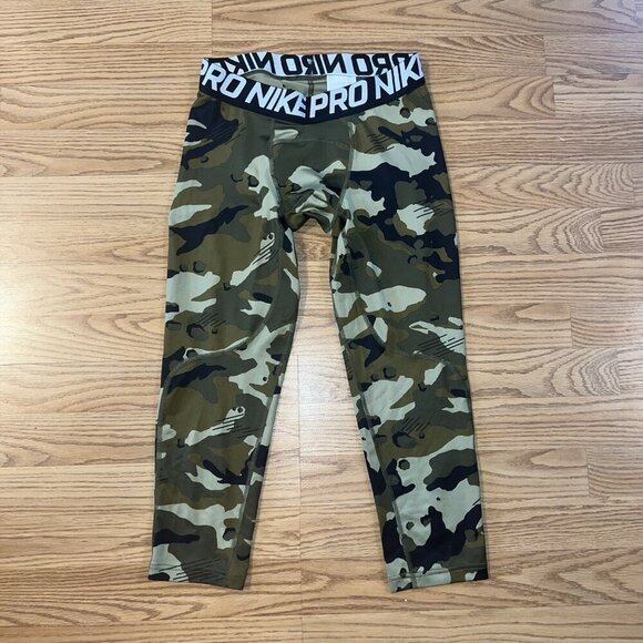 Nike Other - Nike‎ Pro Pants Men's Small Camouflage Dri-Fit 3/4 Length Training Compression